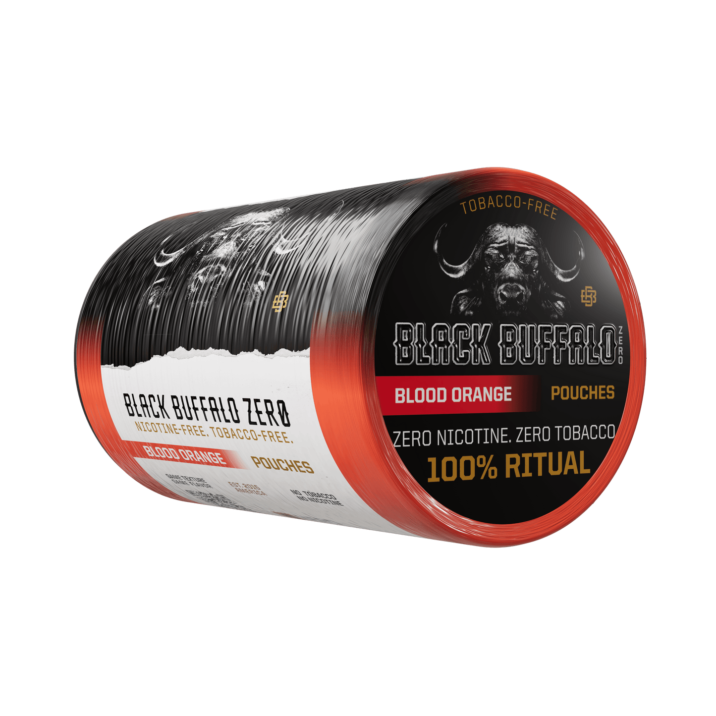 Black Buffalo Nicotine-Free Blood Orange ZERO Pouches | 5-Can Roll