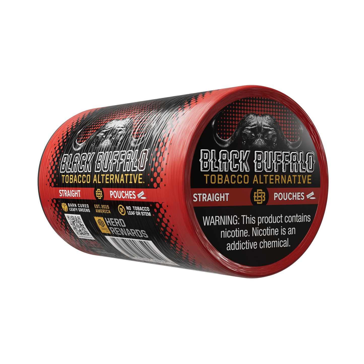 Black Buffalo Nicotine Straight Pouches | 5-Can Roll