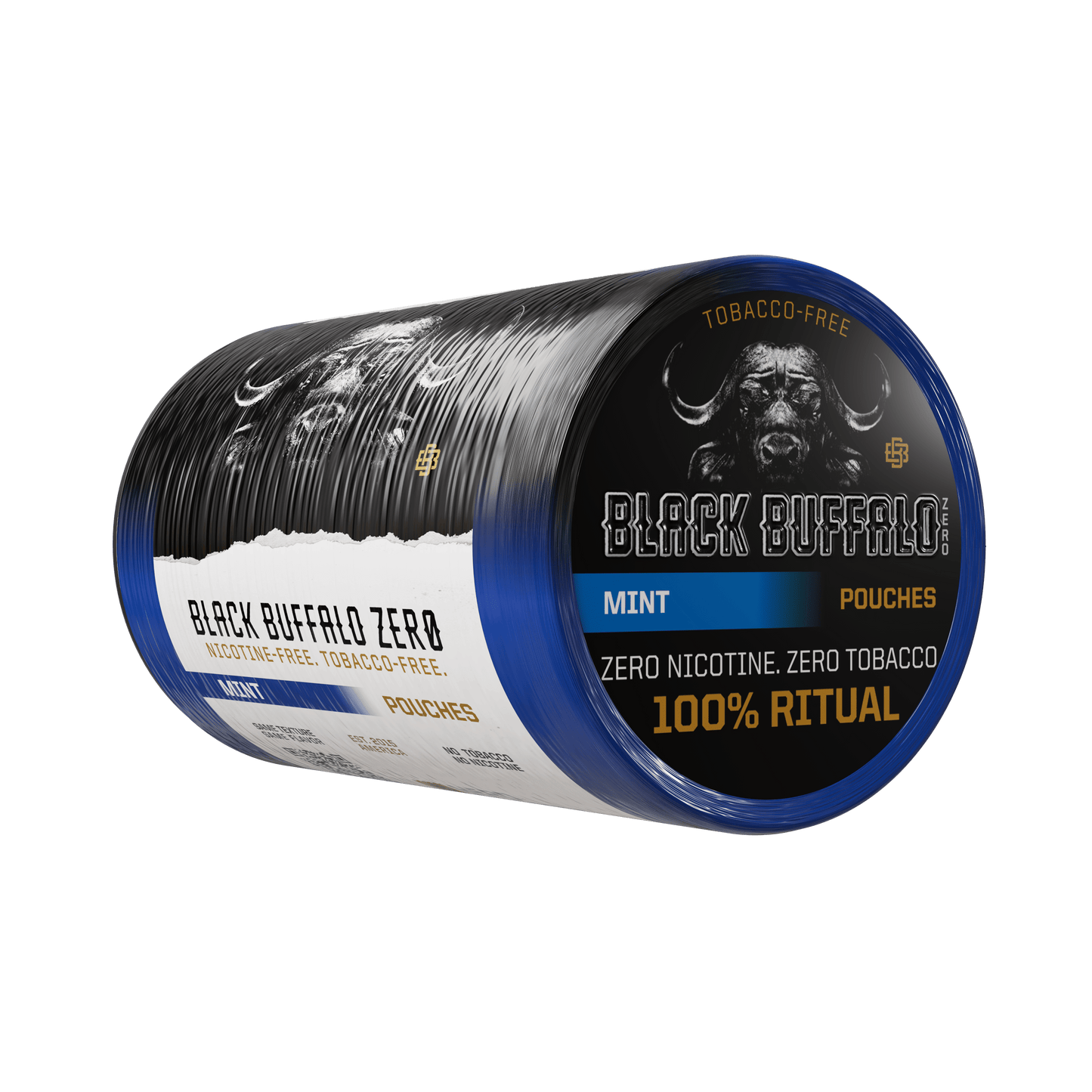 Black Buffalo Nicotine-Free Mint ZERO Pouches | 5-Can Roll