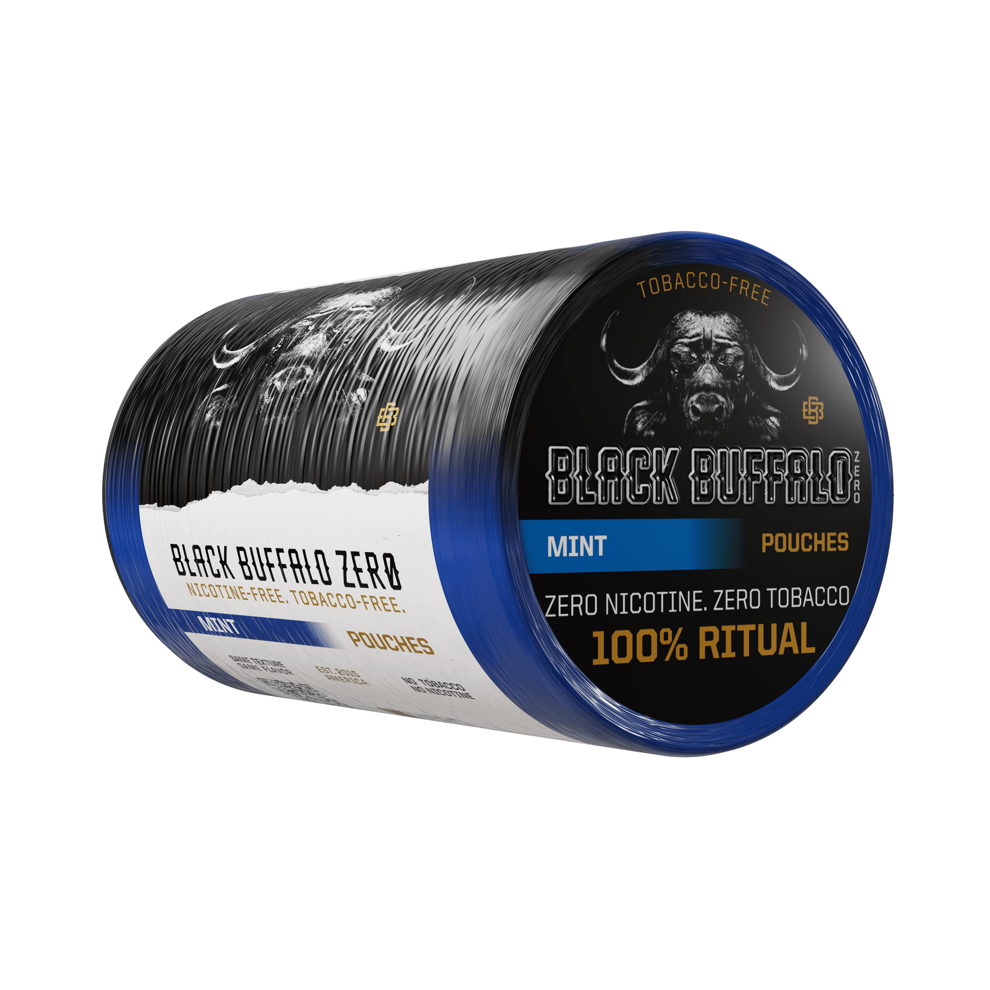 Black Buffalo Nicotine-Free Mint ZERO Pouches | 5-Can Roll