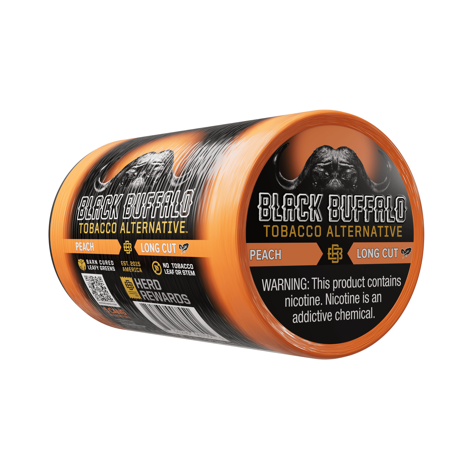 Black Buffalo Nicotine Peach Long Cut | 5-Can Roll