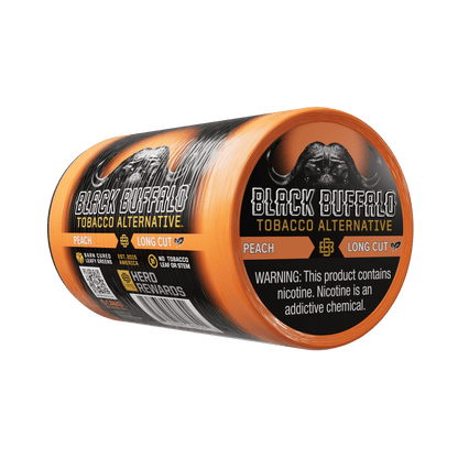 Black Buffalo Nicotine Peach Long Cut | 5-Can Roll