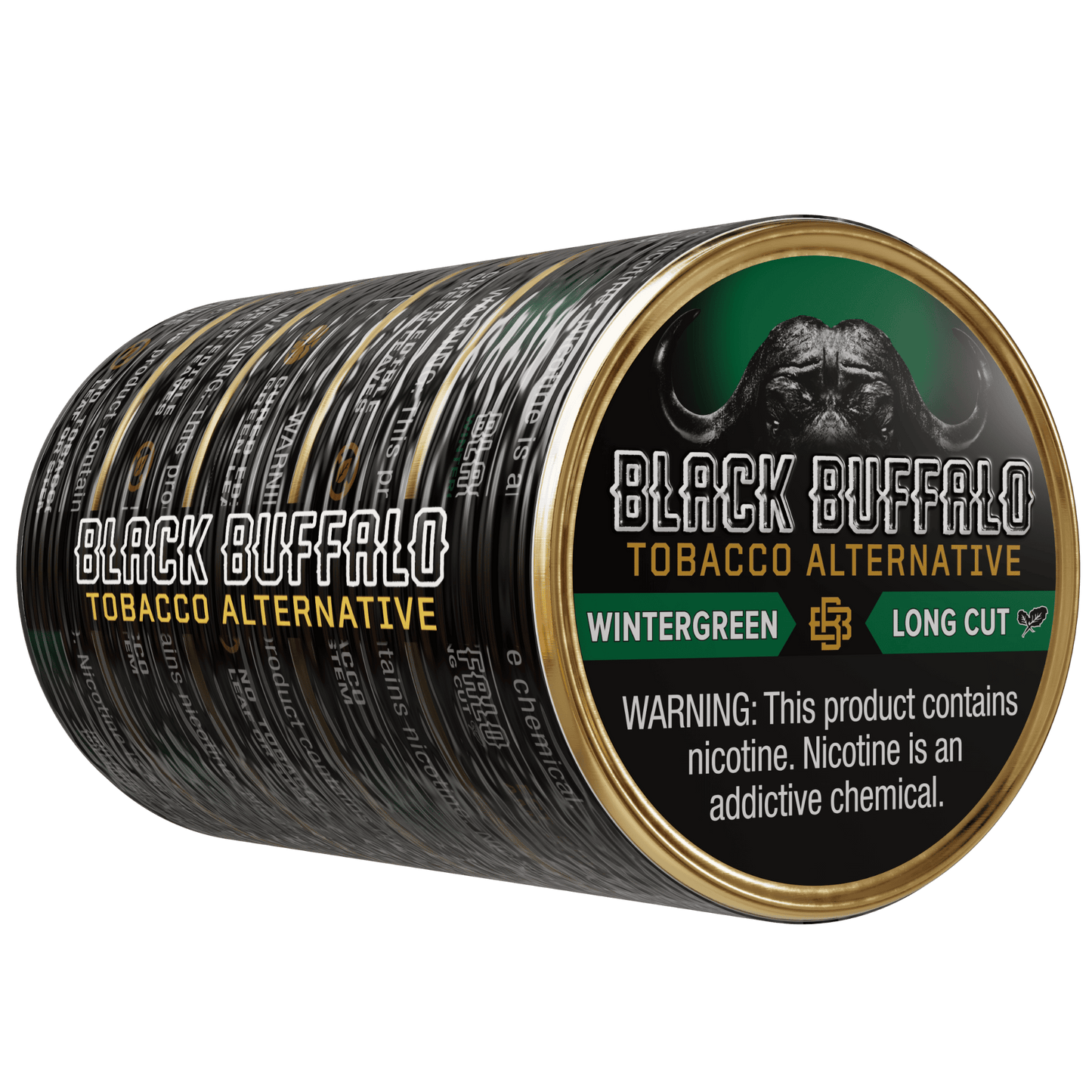 Black Buffalo Nicotine Wintergreen Long Cut | 5-Can Roll