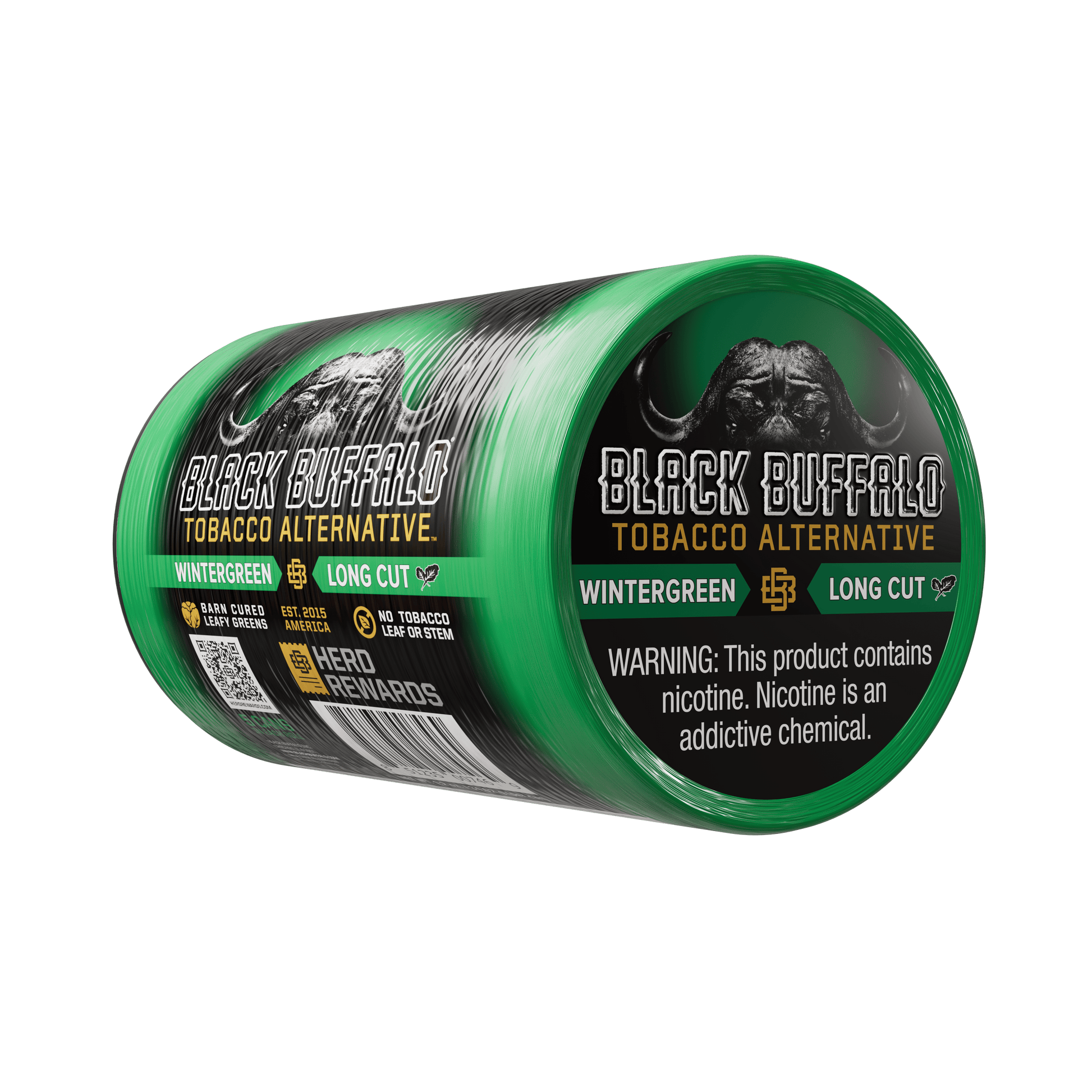 Black Buffalo Nicotine Wintergreen Long Cut | 5-Can Roll