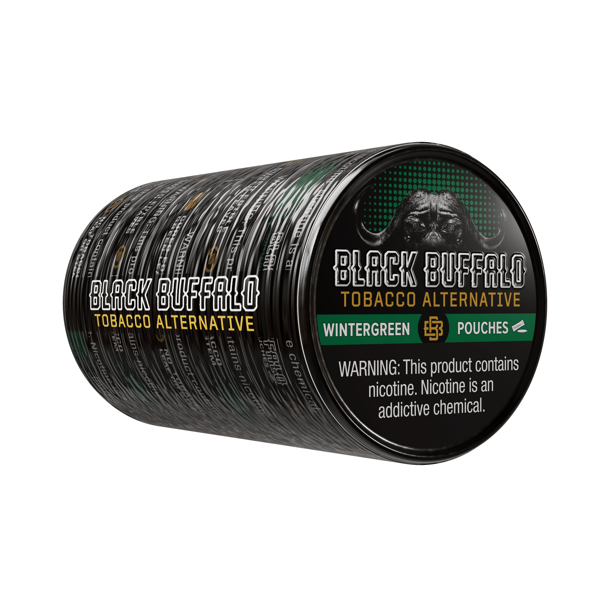 Black Buffalo Nicotine Wintergreen Pouches | 5-Can Roll