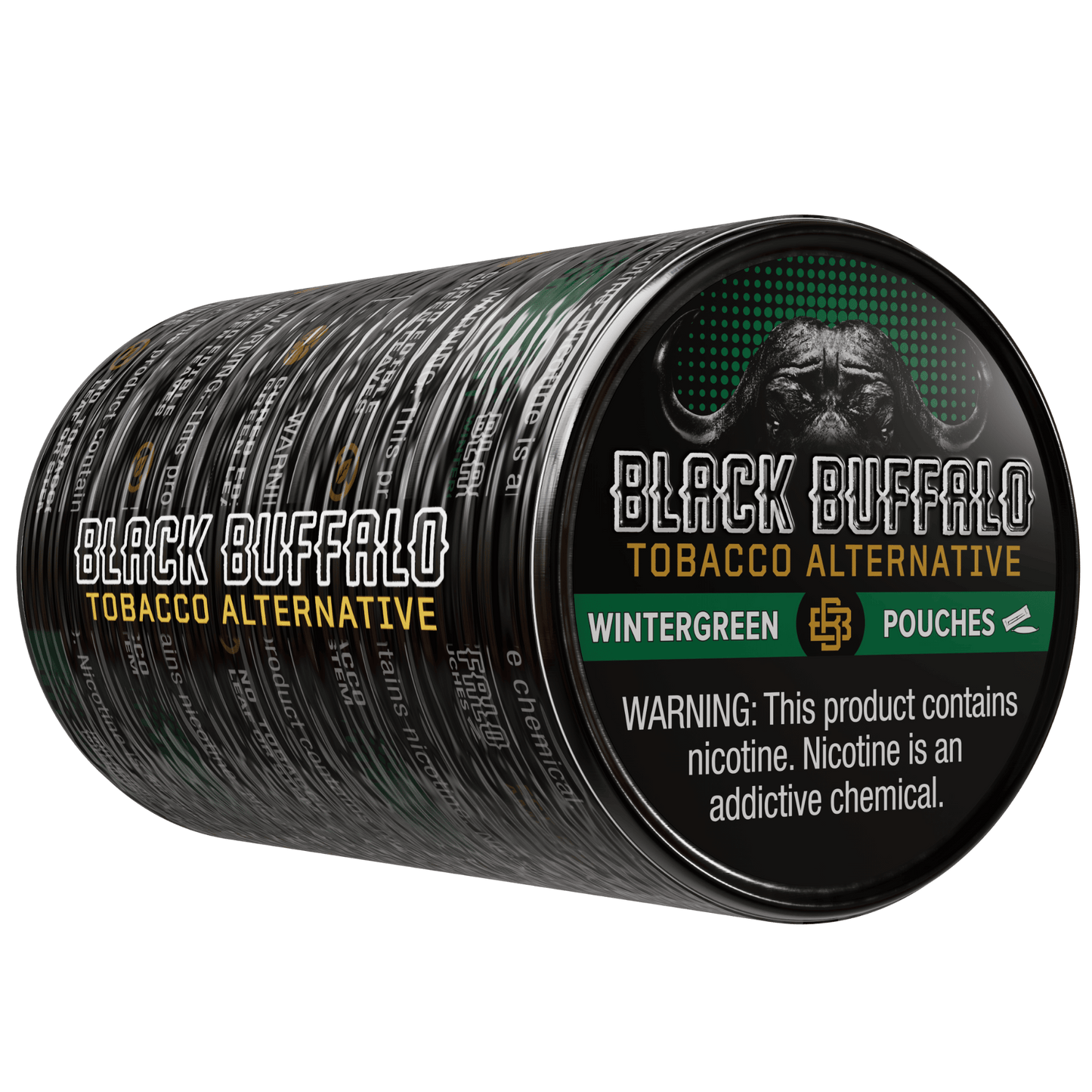 Black Buffalo Nicotine Wintergreen Pouches | 5-Can Roll