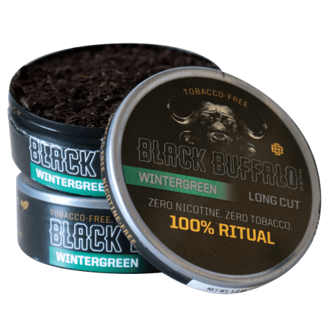 Wintergreen ZERO Long Cut | Tobacco Free Dip | Black Buffalo