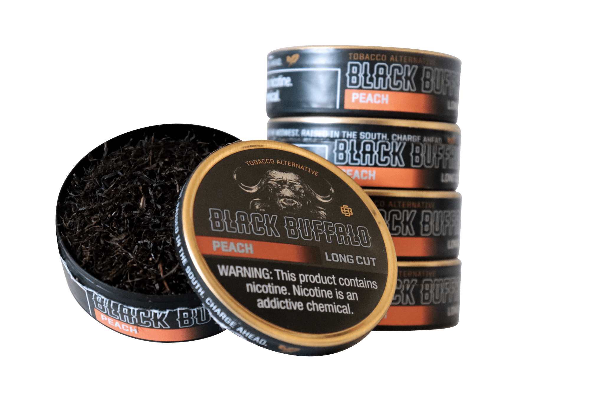 Black Buffalo Long Cut / Peach / 5-Pack Black Buffalo Nicotine