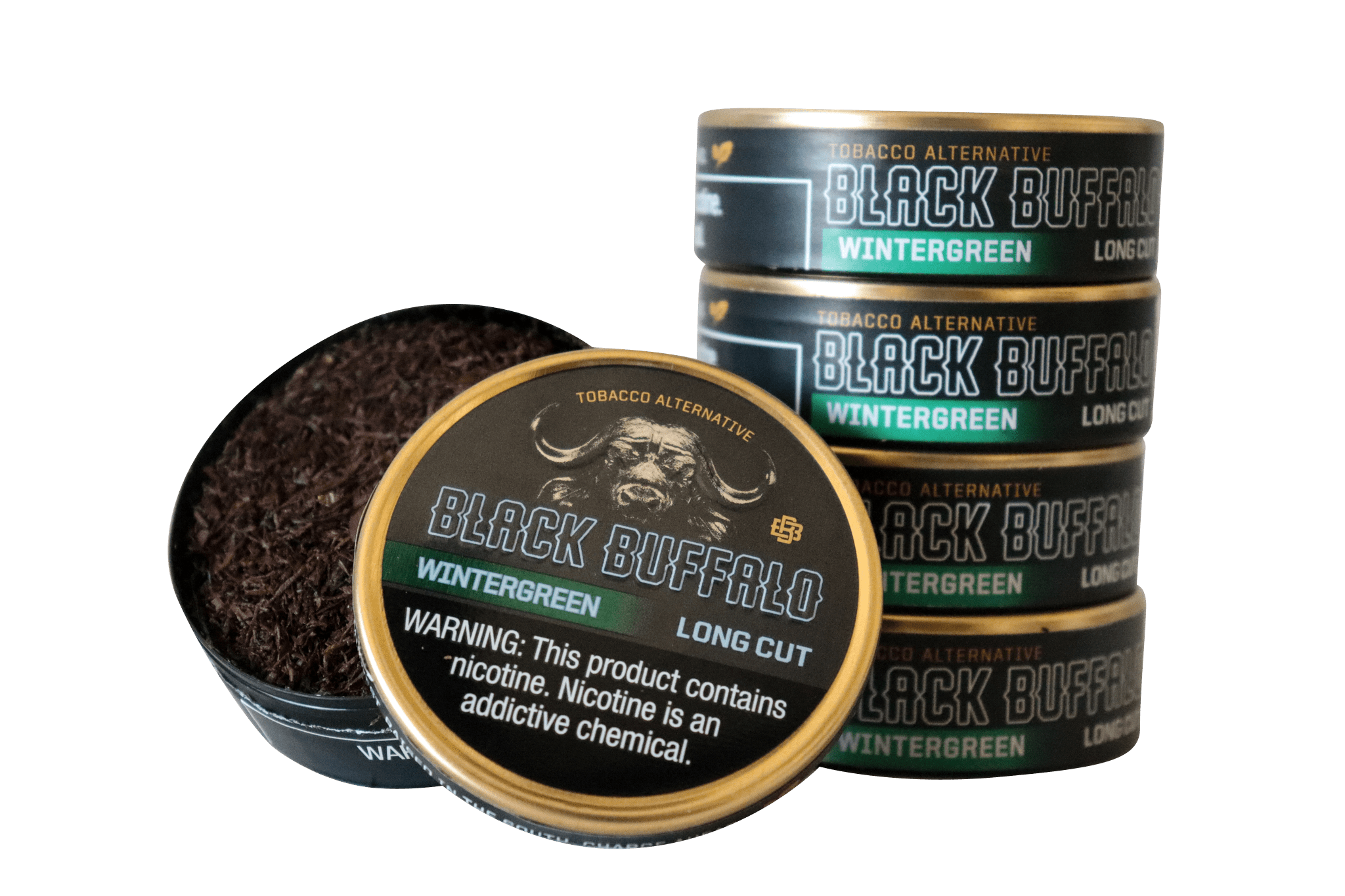 Black Buffalo Long Cut / Wintergreen / 5-Pack Black Buffalo Nicotine
