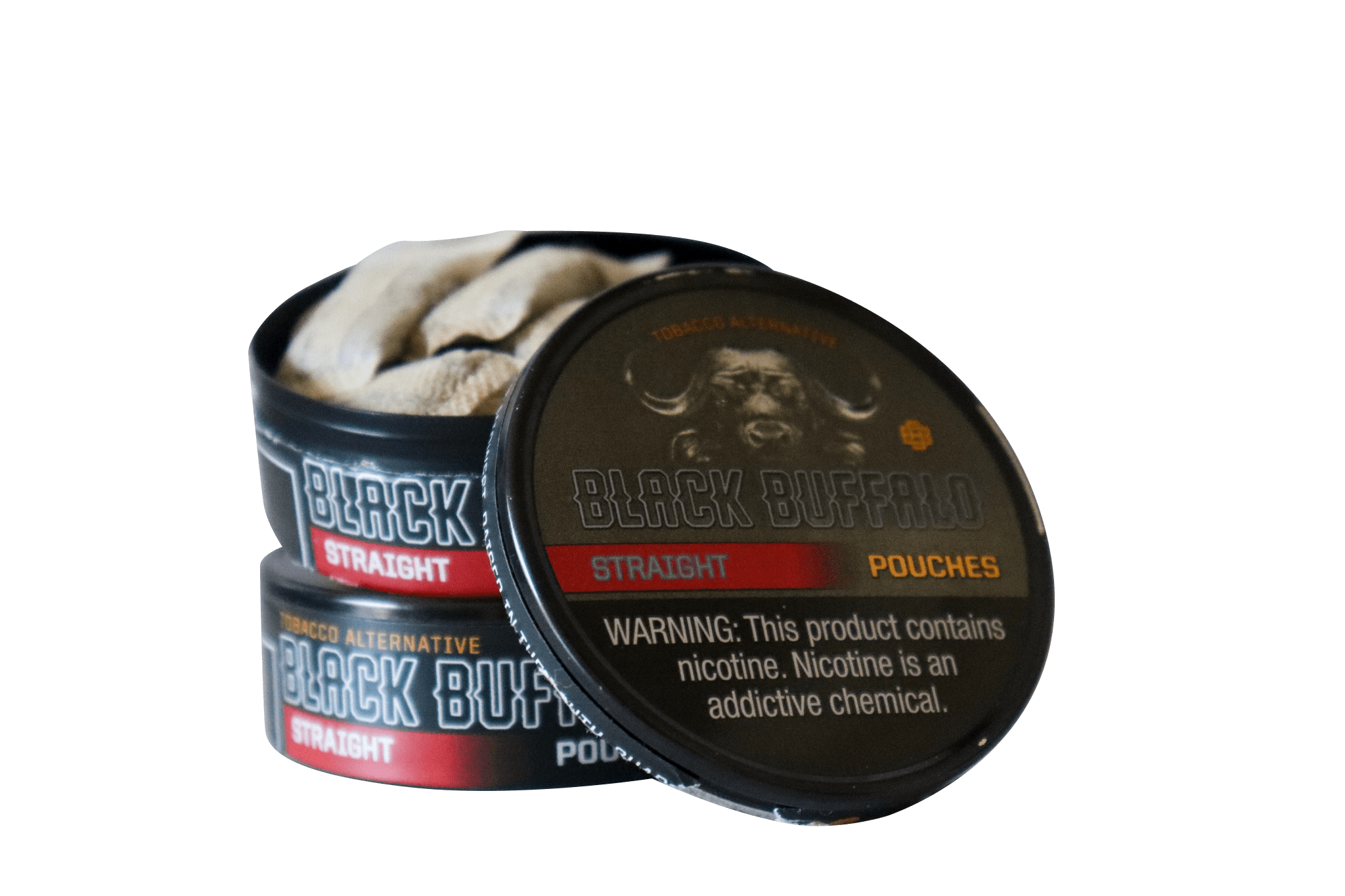 Black Buffalo Pouches / Straight / 2-Pack Black Buffalo Nicotine